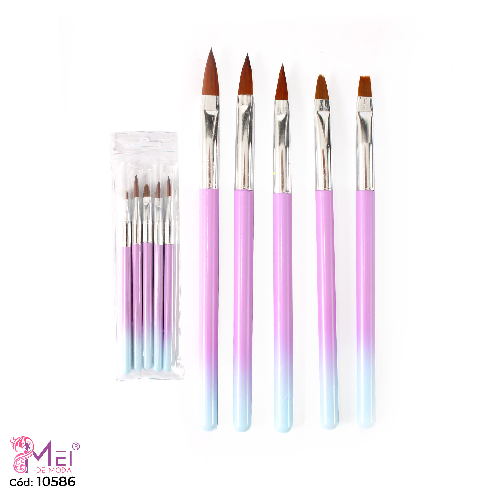 Set Pinceles Para Manicure Mei De Moda