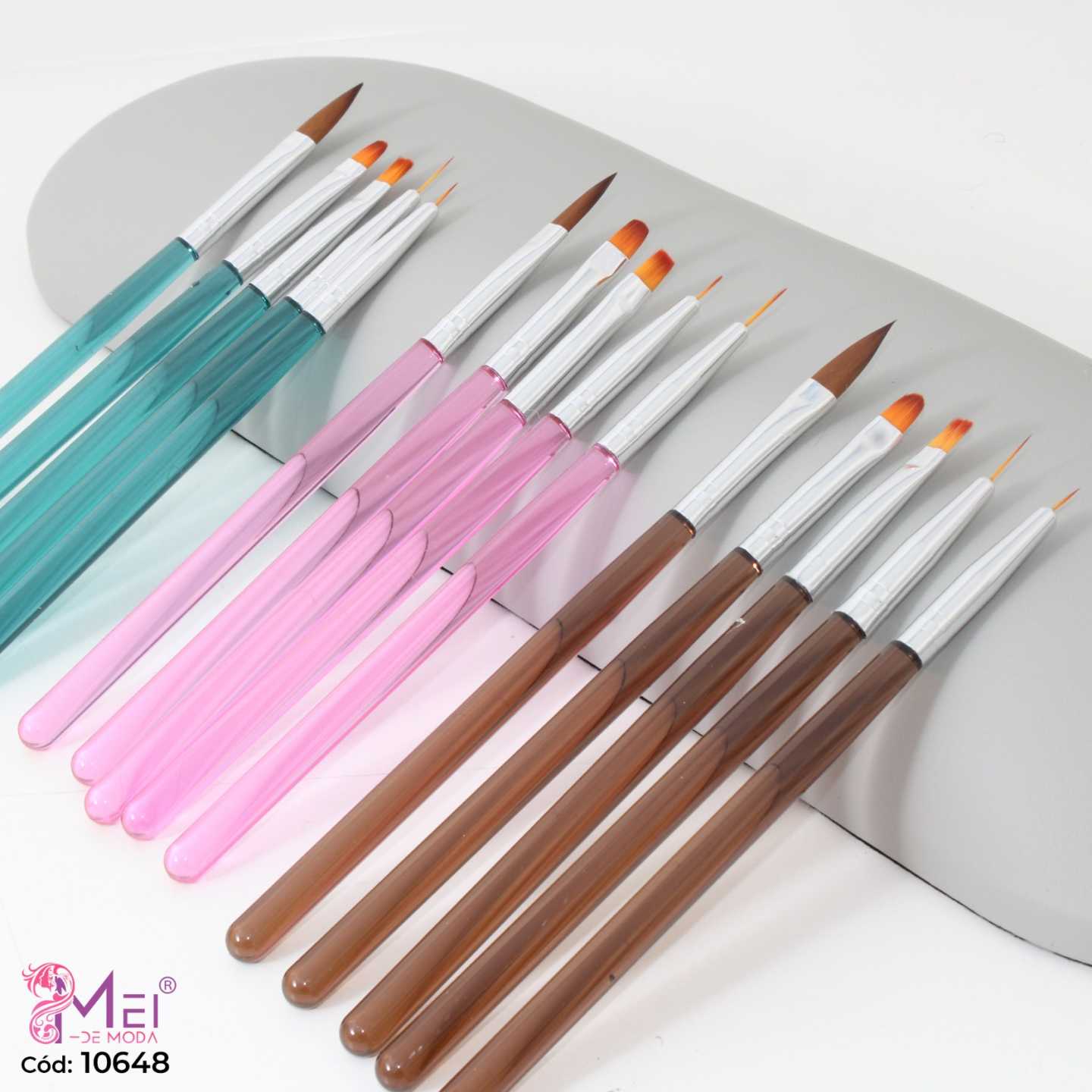 Kit De 5 Pcs Pinceles De Cristal Mei De Moda