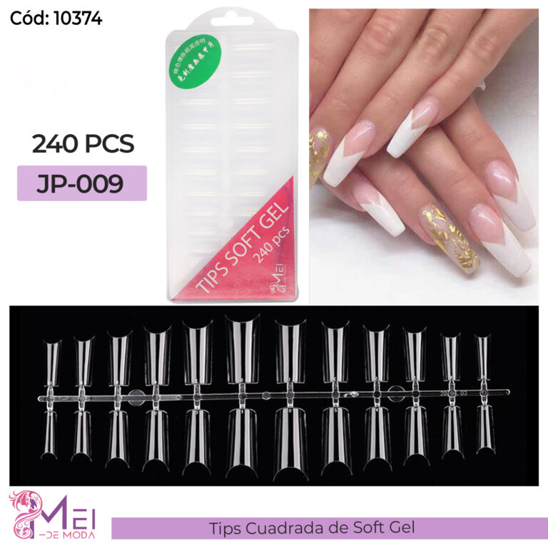 Tips Cuadrada de Soft Gel 240 PCS