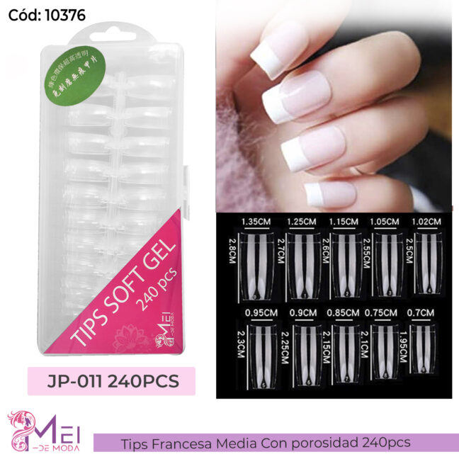 Tips Fracesa Corta Soft Gel 240 pcs