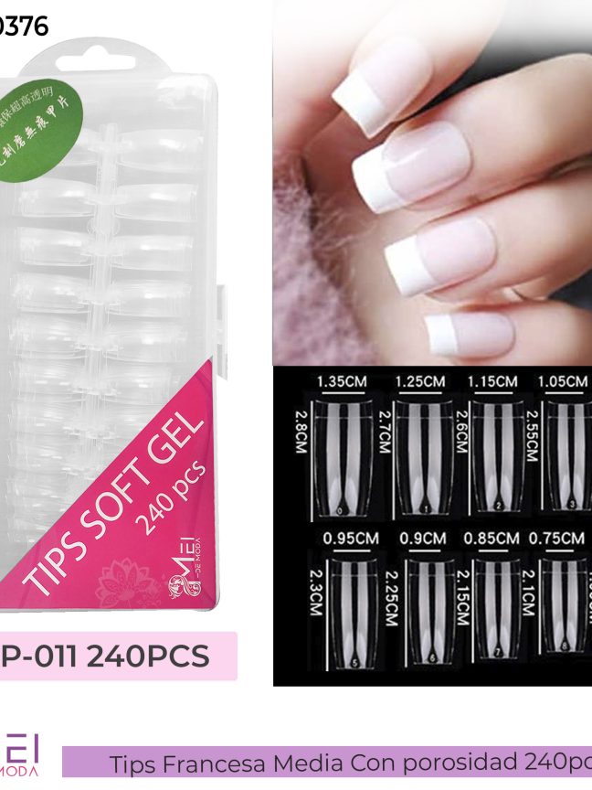 Tips Fracesa Corta Soft Gel 240 pcs