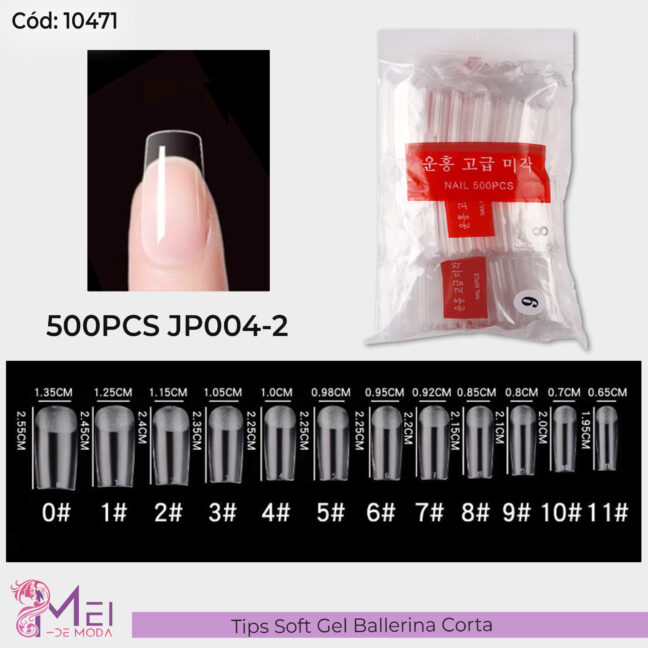 Tips Soft Gel Ballerina Corta 500pcs