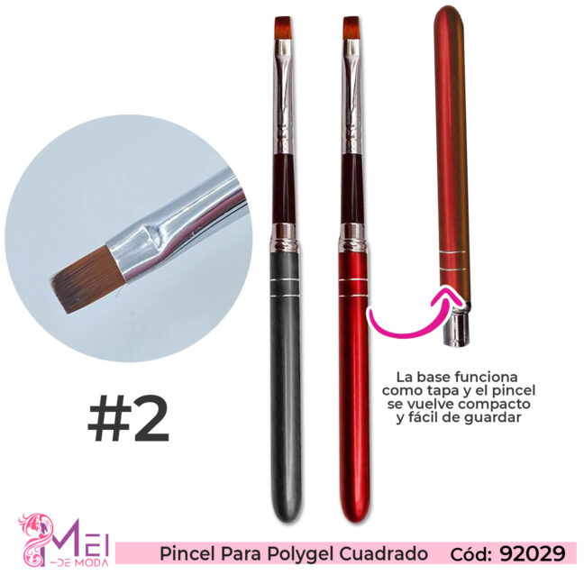 Pincel para Polygel Cuadrado N2