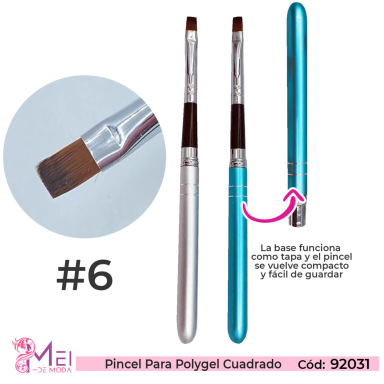 Pincel para Polygel Cuadrado N6
