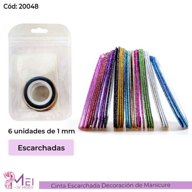 4 Cinta Escarchada para Decoración de Uñas x 1000 psos