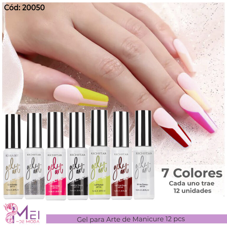 Gel para Arte de Uñas 7 Colores surtidos