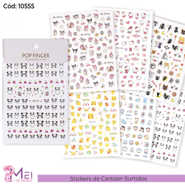 12 Stickers de Cartoon Surtidos