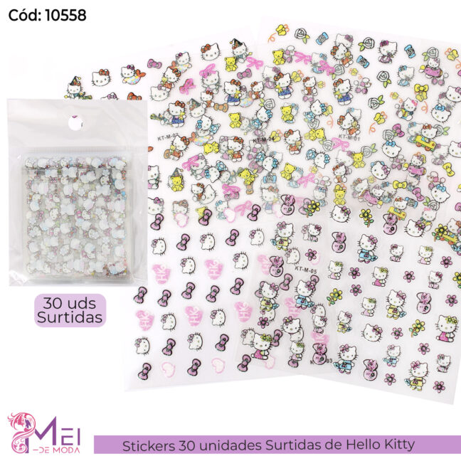 30 Stickers Hello Kitty 3D