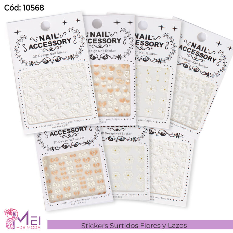 12 Stickers de Flores y Lazos