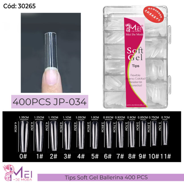 Tips Soft Gel Ballerina 400 PCS