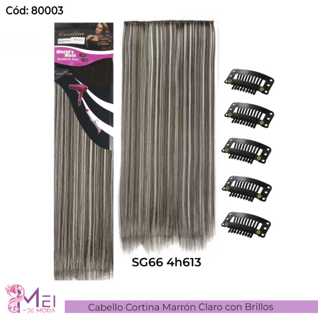 Cabello Cortina Extension Marrón Claro