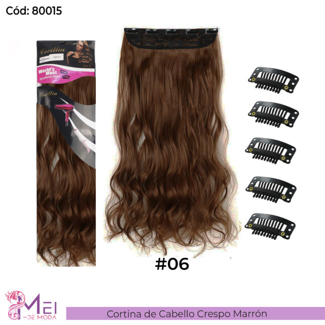Cabello Cortina Extension Crespo Marrón