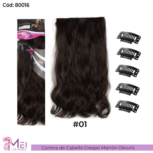 Cabello Cortina Extension Crespo Negro