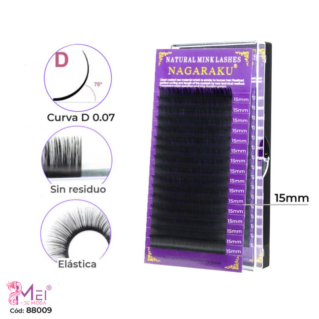 Pestañas Pelo a Pelo 15mm NAGARAKU