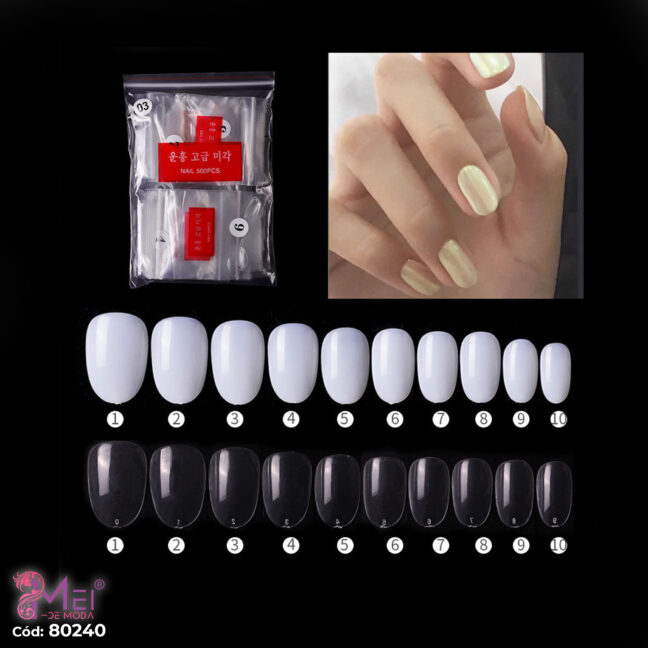Tips Redondos Cortos 500pcs