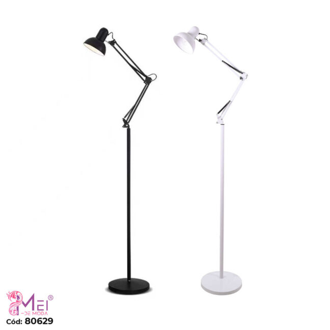 Lámpara con Pedestal Negro y Blanco
