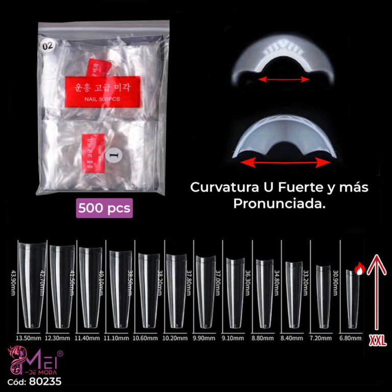 Tips Coffin Con Curvatura Sonrisa 500 PCS