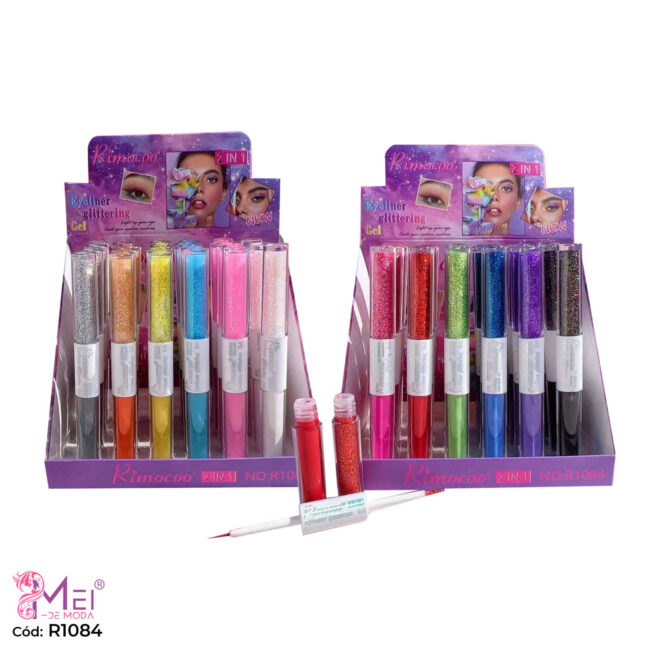 Delineador de Ojos con Glitter Colores Pasteles y Oscuros