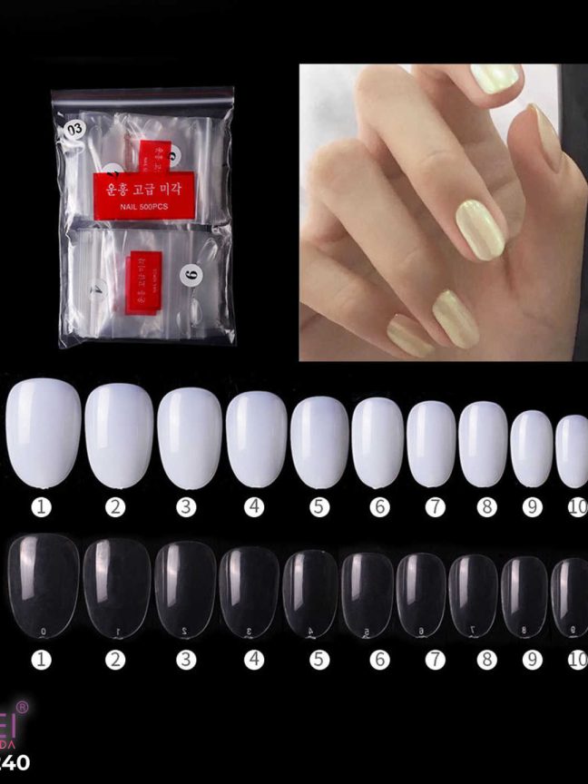 Tips Redondos Cortos 500pcs