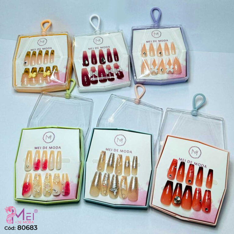 Tips Press On Con Diseño 3D 12 pcs