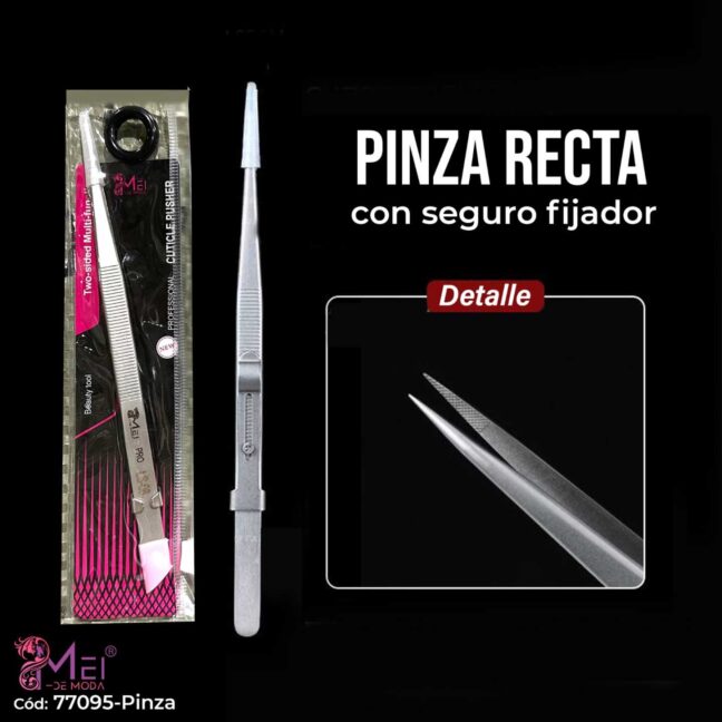 Pinza Recta para Pestañas con Seguro