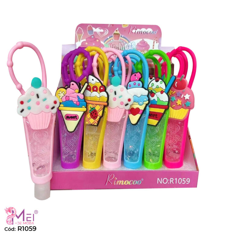 Brillo Labial de Dulces con Llavero