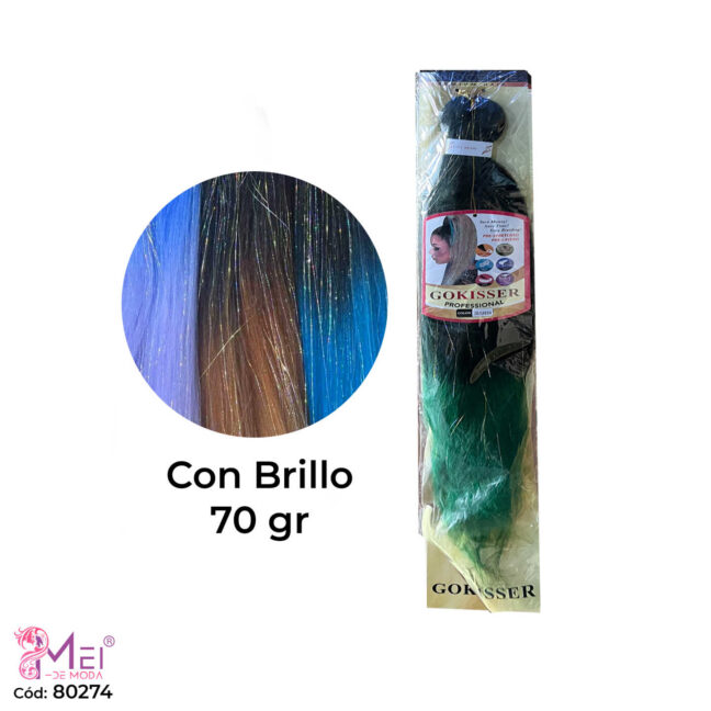 Kanekalón Pre-stretched 2 Colores 70 gr 1B/GREEN