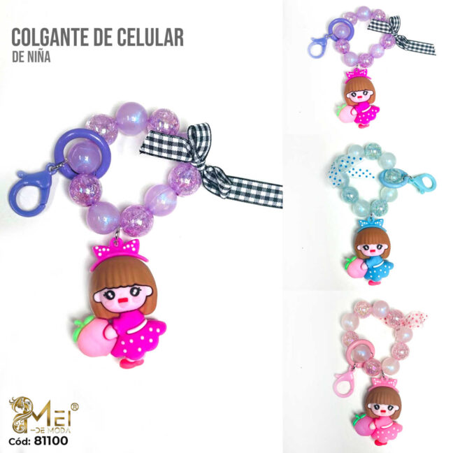 Colgante de Celular con Figura de Niña
