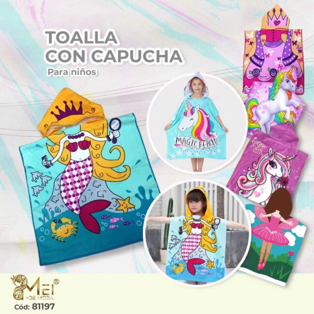 Manto de niña para playa 60*120 cm