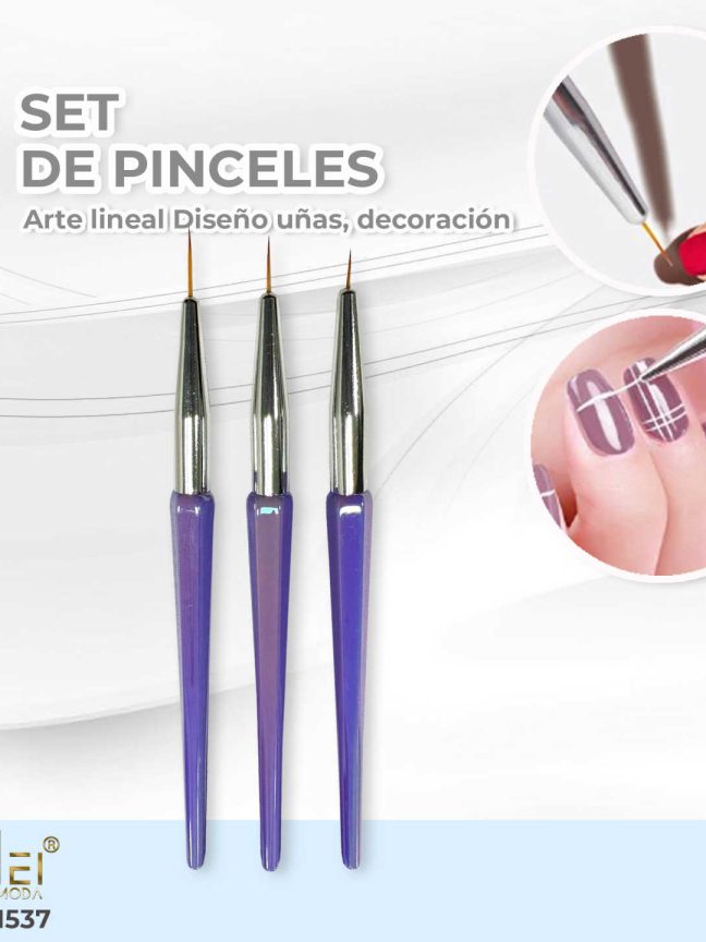 Set de Pinceles 3 pcs Liner y Cuadrado