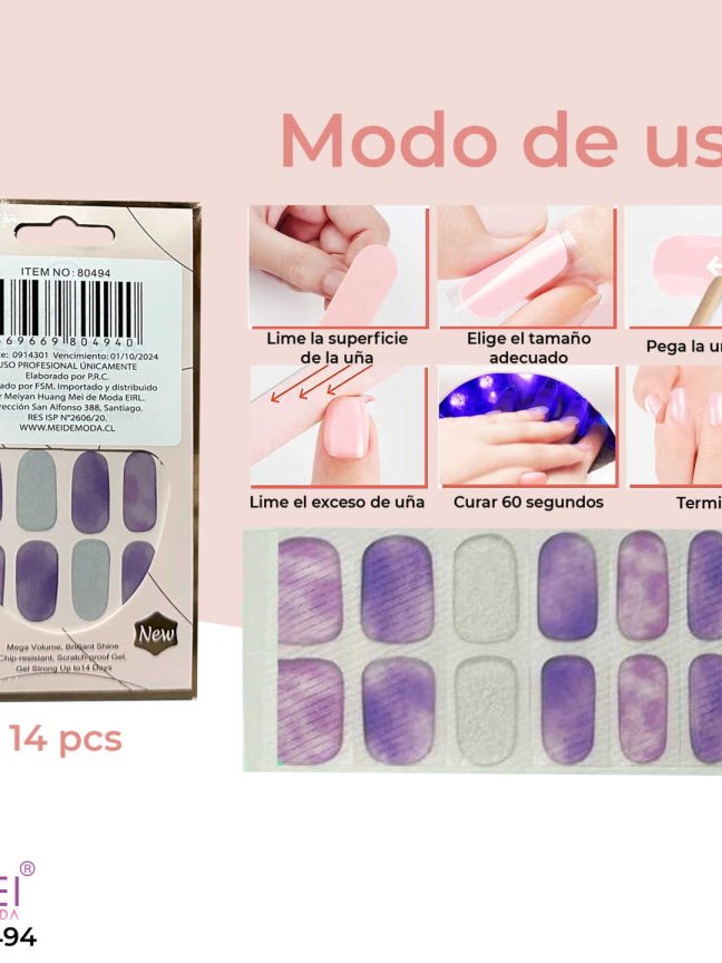 Uñas Gel Semi Curadas Degradado 14 pcs