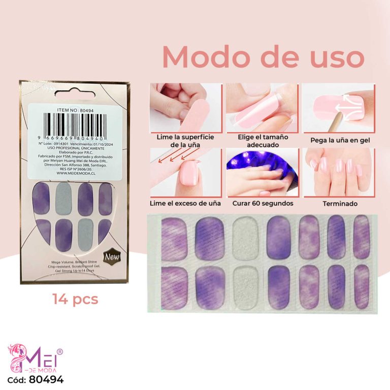Uñas Gel Semi Curadas Degradado 14 pcs