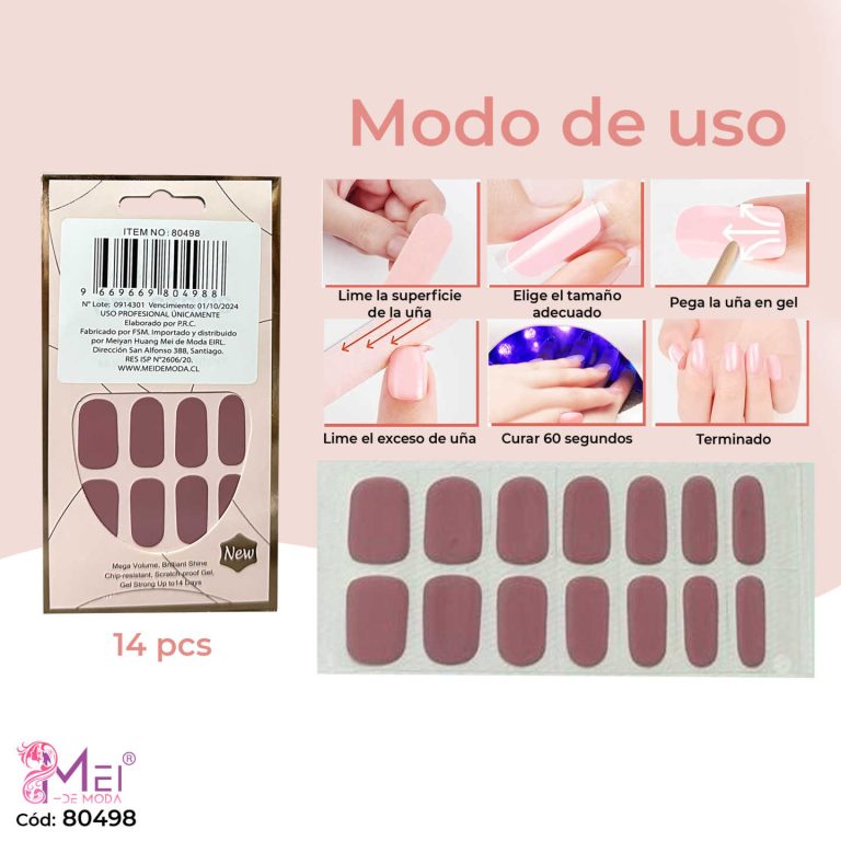 Uñas Gel Semi Curadas 14 pcs