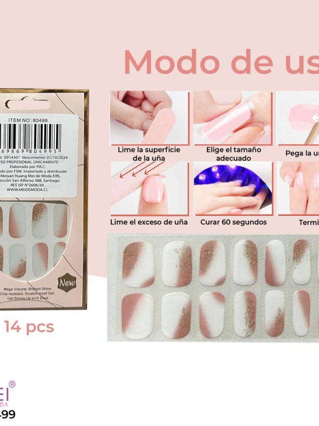 Uñas Gel Semi Curadas diseño 14 pcs