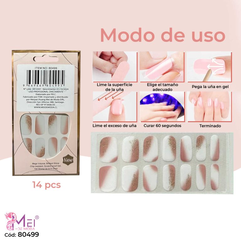 Uñas Gel Semi Curadas diseño 14 pcs