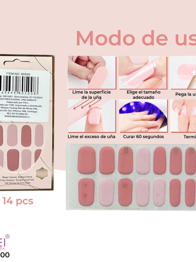 Uñas Gel Semi Curadas diseño 14 pcs