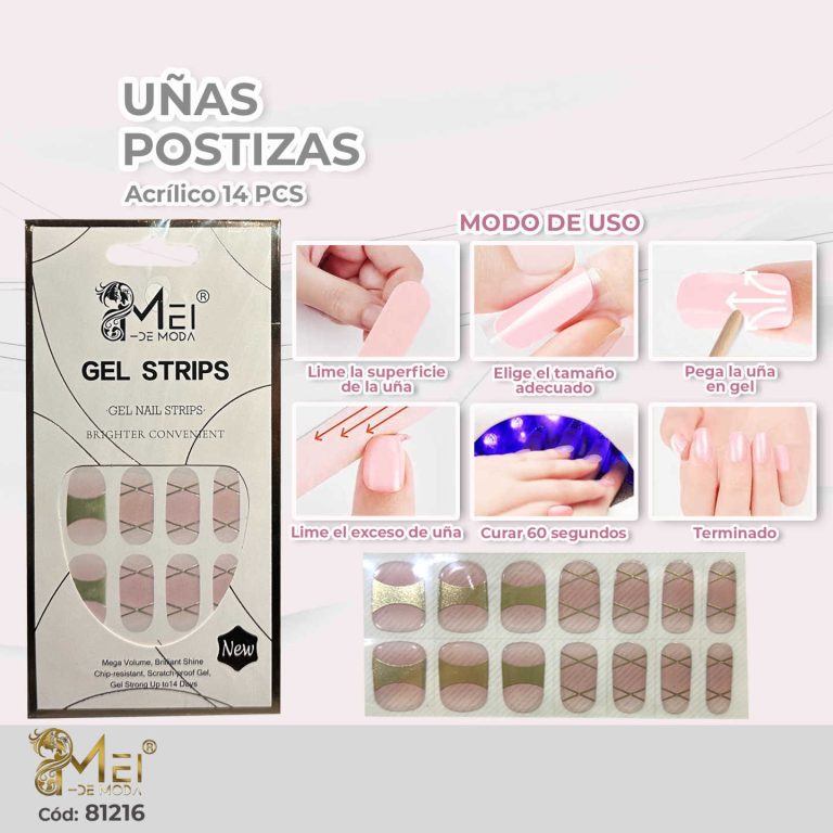 Uñas Gel Semi Curadas 14 pcs