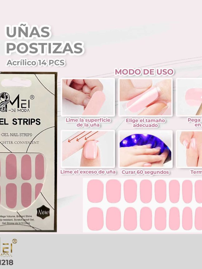 Uñas Gel Semi Curadas 14 pcs