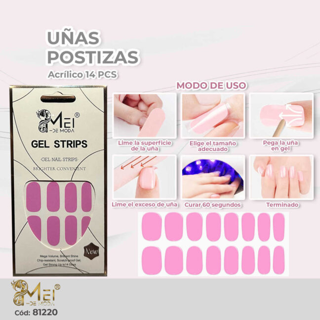 Uñas Gel Semi Curadas 14 pcs