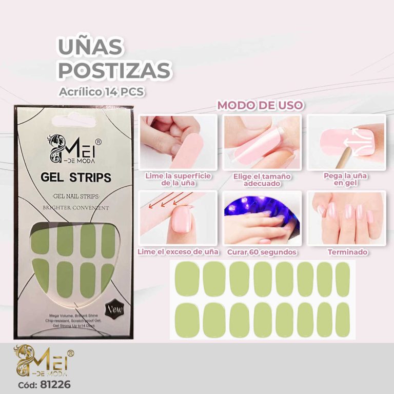 Uñas Gel Semi Curadas 14 pcs