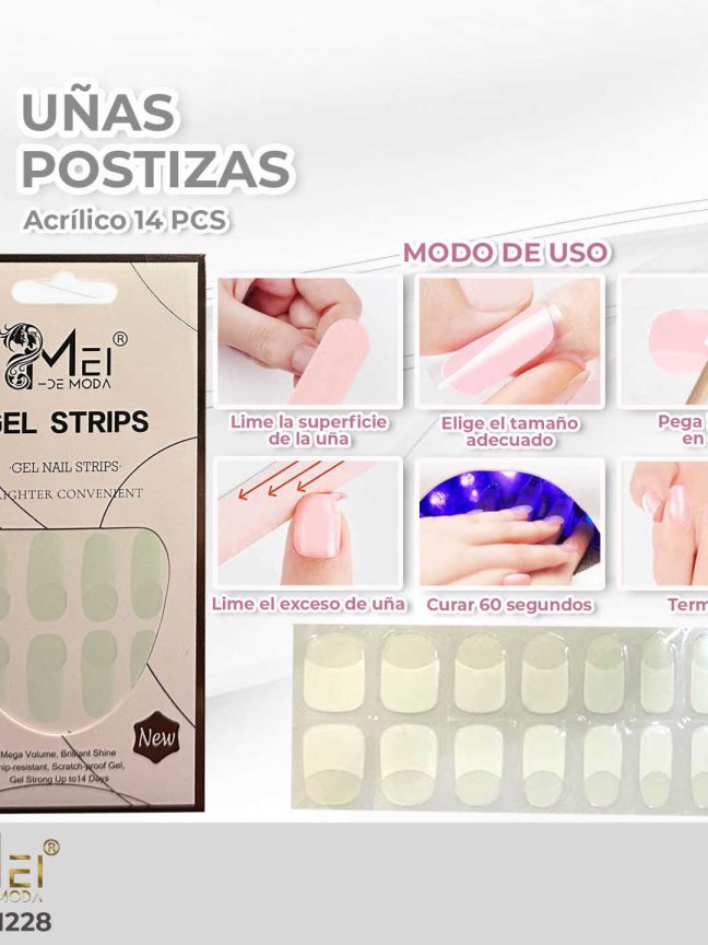 Uñas Gel Semi Curadas 14 pcs