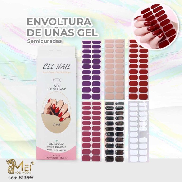 Uñas en Sticker 22 pcs Tonos Oscuros