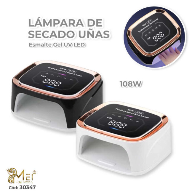 Lámpara Recargable SUN S10 - 108W LED/UV Luz Azul