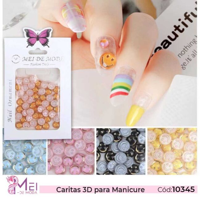 3 Caritas 3D para manicure x 1140 pesos