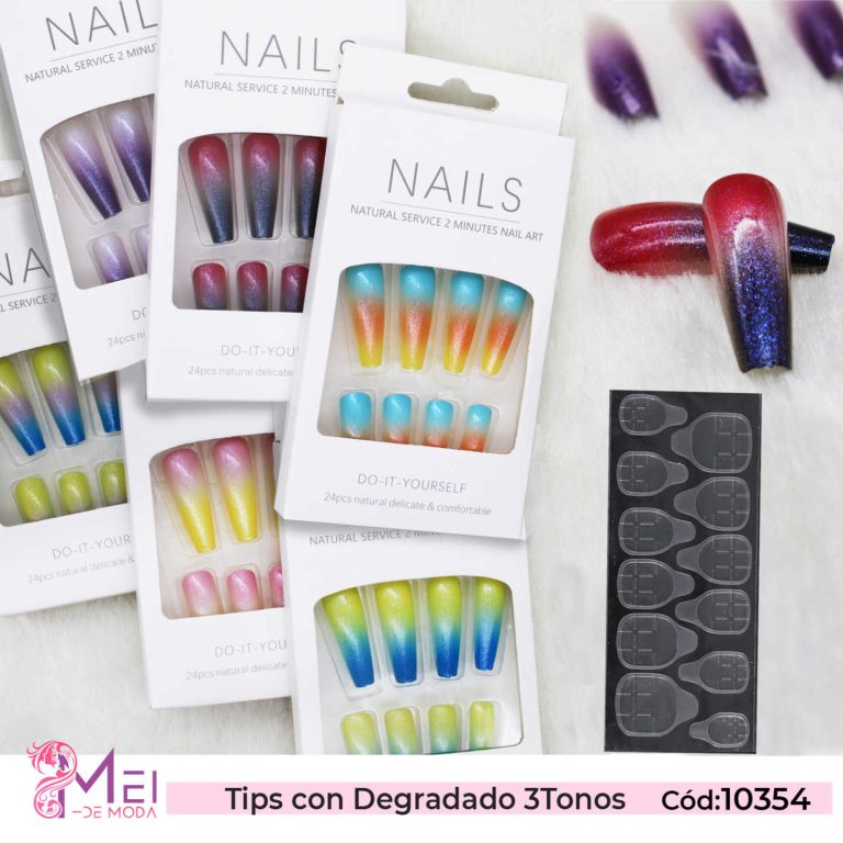 Tips con Degradado 3Tonos 12 PCS