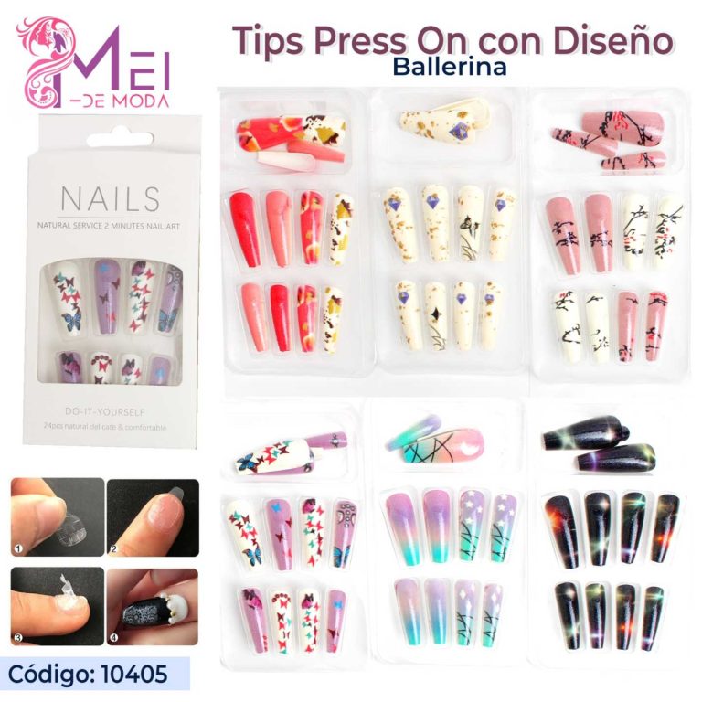 Tips Press on con Diseño Ballerina