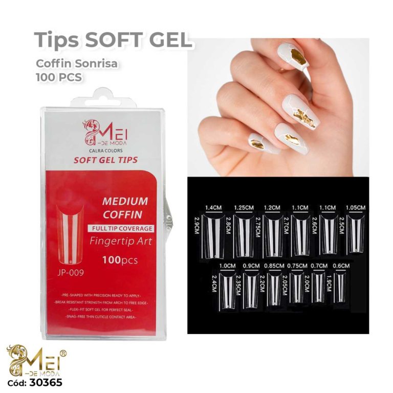 Tips Sonrisa Soft Gel Cuadrada 100 piezas