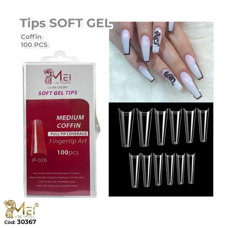 Tips Sonrisa Soft Gel Coffin 100 piezas