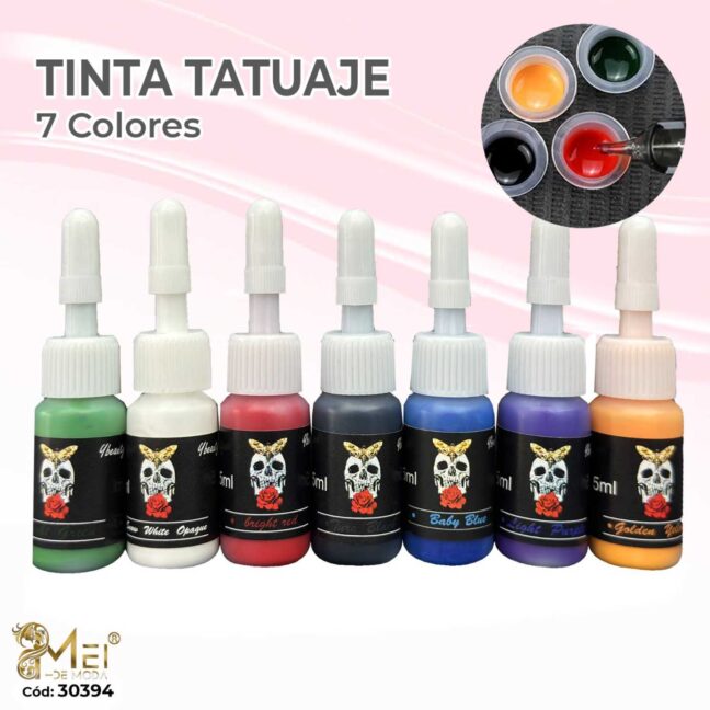 Tinta de Tatuaje 7 Colores