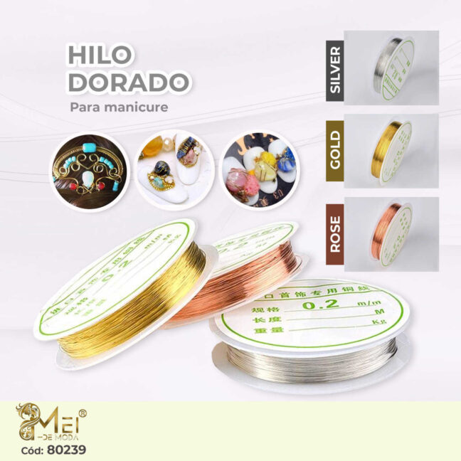 4 Hilo Dorado para Manicure x 1200 psos